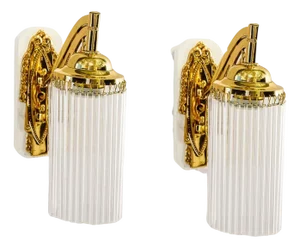 Vintage Art Deco Wall Lamps, 1920s, Set of 2