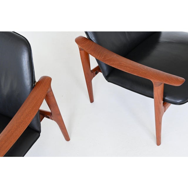 Scandinavian Lounge Chairs in Teak and Leather from Westnofa, Norway, 1960s, Set of 2 For Sale - Image 13 of 18