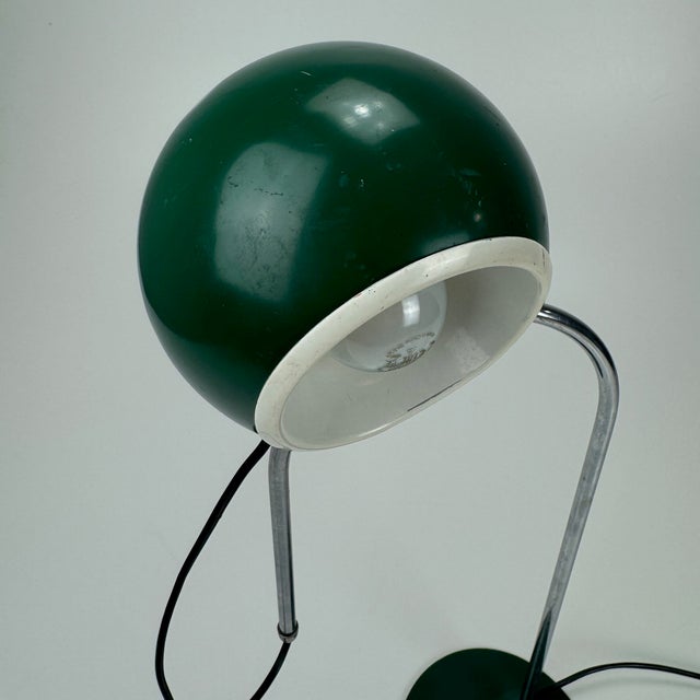 Metal Mid-Century Modern Green Eyeball Desk Lamp, Italy, 1970s For Sale - Image 7 of 9
