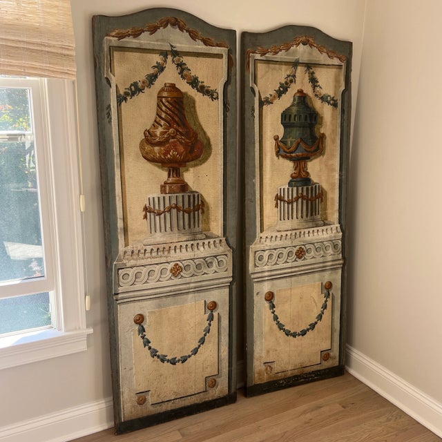 French Antique 19th Century French Louis Xvi Style Architectural Screen Panels - Pair For Sale - Image 3 of 10