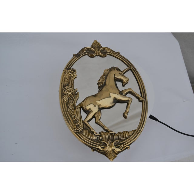 This solid brass unicorn mirror is in perfect condition. It has only been unpackaged for these photos. It is still new in...
