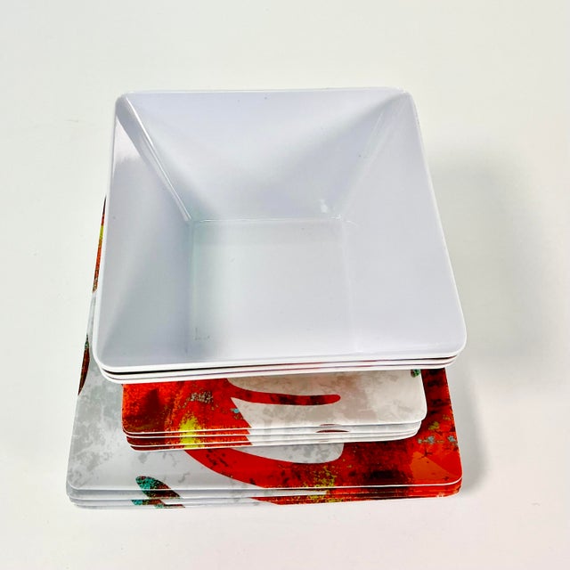 1990s Vintage Boho Chic Coastal Palm Leaf Melamine Dinnerware - 11 Piece Set For Sale - Image 10 of 13