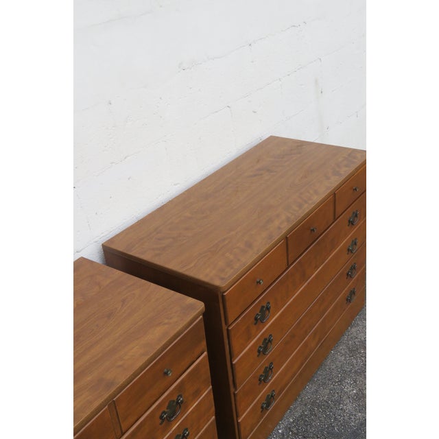 Wood Ethan Allen Small Dressers Large Nightstands Bedside Tables a Pair 6288 For Sale - Image 7 of 18