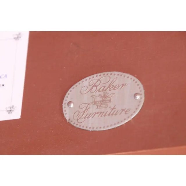 Baker Furniture Neoclassical Inlaid Cherry and Burl Wood Extension Dining Table For Sale - Image 10 of 13