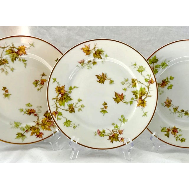 Haviland & Co. France Limoges Autumn Leaf Gold Trimmed Lunch Plates - Set of 6 For Sale - Image 4 of 10