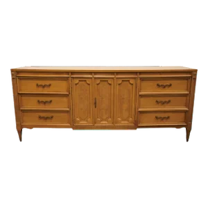 American of Martinsville Italian Neoclassical Tuscan Style 76" Triple Door Dresser 3117-2