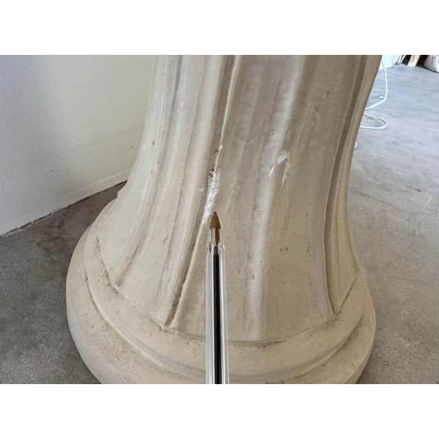 1980s Coastal Palm Beach Hollywood Regency Plaster Floor Lamp With Palm Leaf Motif For Sale - Image 9 of 11