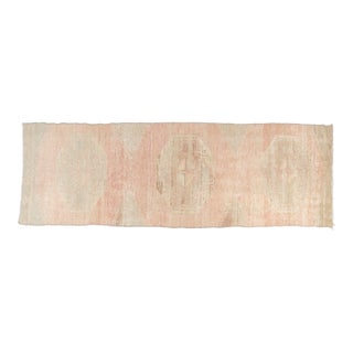 1950s Hand-Knotted Neutral Wool Runner for Hallway For Sale