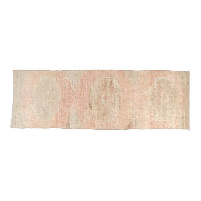1950s Hand-Knotted Neutral Wool Runner for Hallway For Sale