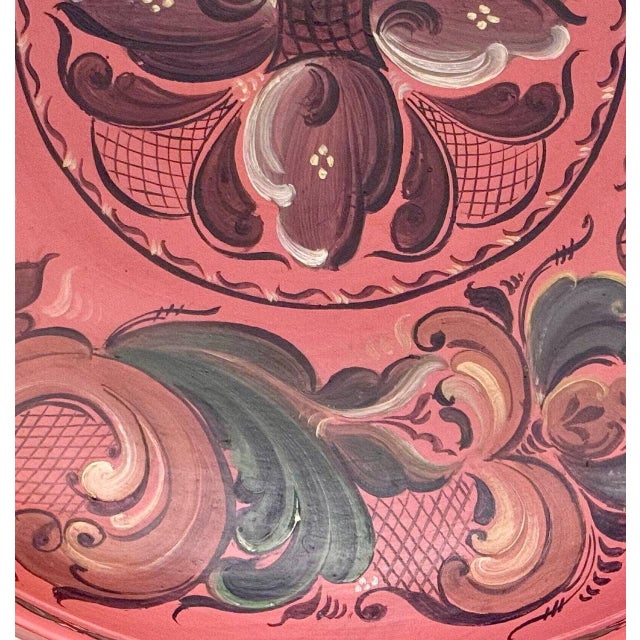 Large Vintage Norwegian Rosemaling Hand-Painted Wooden Bowl, 15" For Sale - Image 6 of 10