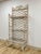 Hollywood Regency Vintage Etagere Henry Link Rattan Whitewash Three-Tier Glass Shelves Coastal For Sale - Image 3 of 16