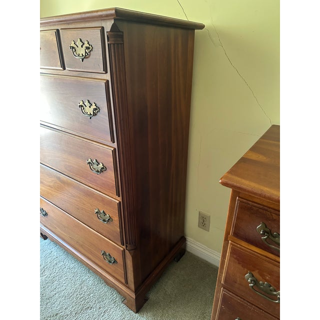 Wood L. & J. G. Stickley 7-Drawer Georgian Dresser in Cherry For Sale - Image 7 of 11