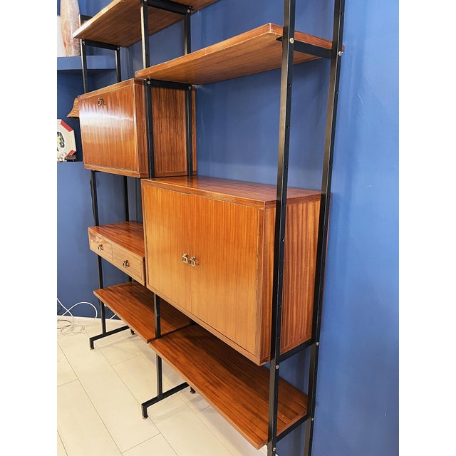 Wooden Two Modules Bookcase, 1960s For Sale - Image 10 of 13
