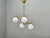 Adjustable Art Deco Brass Chandelier with Milk Glass, 1930s For Sale - Image 3 of 16