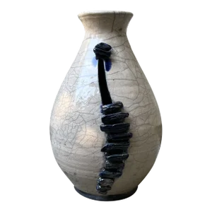 Late 20th Century White and Blue Decorative Ceramic Vase