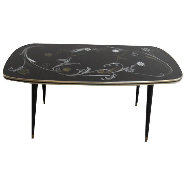 Vintage Coffee Table with Glass Top, 1960s For Sale