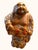 Vintage Japanese Kutani Moriage Hotei Laughing Buddha Statue 10.5" Hand Painted For Sale - Image 9 of 12