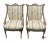 Vintage Regency Style Pickled Whitewash Upholstered Accent Chairs - Pair For Sale - Image 10 of 11
