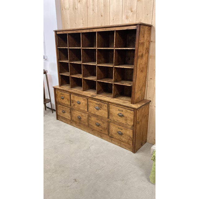 Vintage Seed Cabinet in Pine, 1950s For Sale - Image 10 of 18