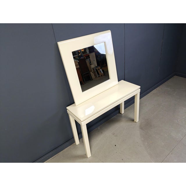 1980s Vintage Lacquer Console with Mirror from Jean Claude Mahey, France, 1980s, Set of 2 For Sale - Image 5 of 11