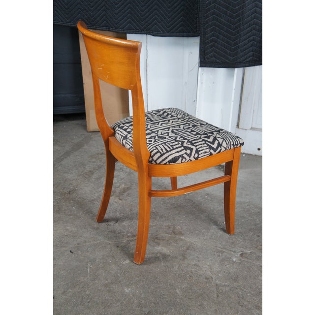 4 Vintage Isa International Biedermeier Style Modern Cherry Dining Side Chairs For Sale - Image 10 of 12