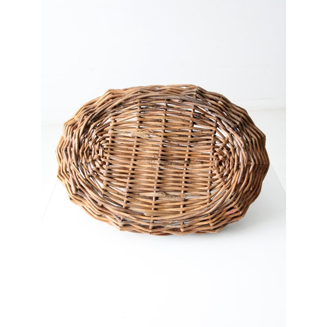 Vintage Wicker Gathering Basket For Sale - Image 10 of 12