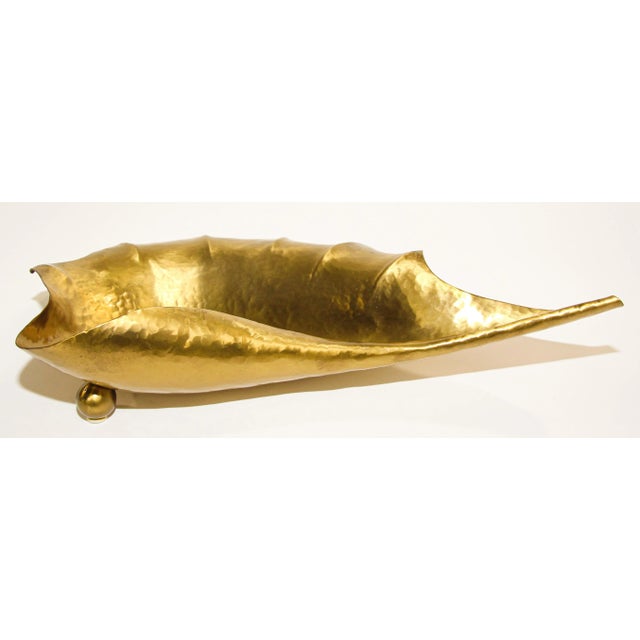 Vintage Brass Bowl in the Shape of a Large Leaf, Italy, circa 1950 For Sale - Image 11 of 13