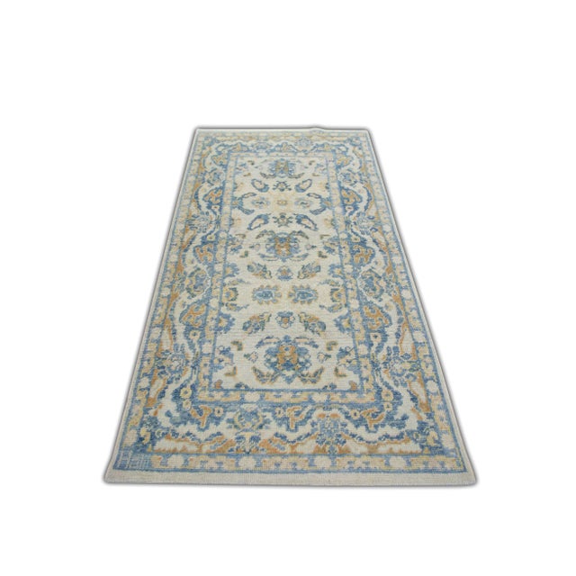 Textile Modern Turkish Oushak Rug 3'2" x 7'1" For Sale - Image 7 of 7