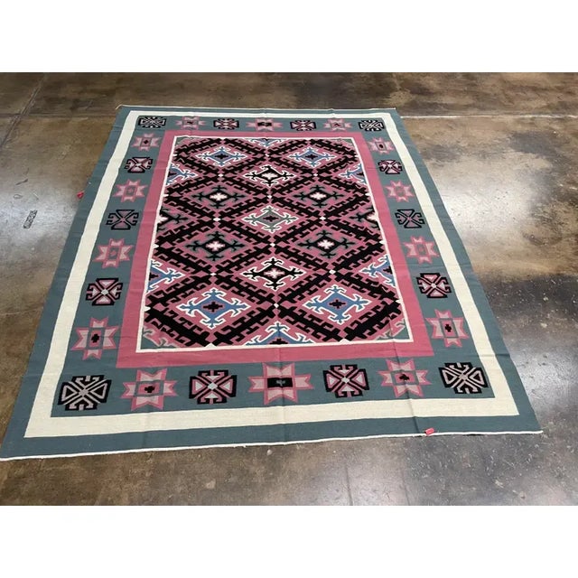 Handwoven French Style Chinese Kilim Rug 8'0" X 10'0" For Sale - Image 4 of 5