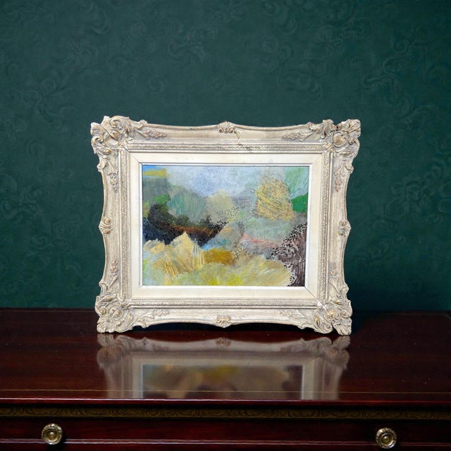 Original mid-century European impressionist landscape oil painting, likely dating to the mid-20th century. Executed in oil...