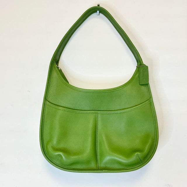 1998 Vintage Boho Chic Coach Ergo Hobo Leaf Leather One-Shoulder Handbag, E7c-9033 For Sale - Image 6 of 13
