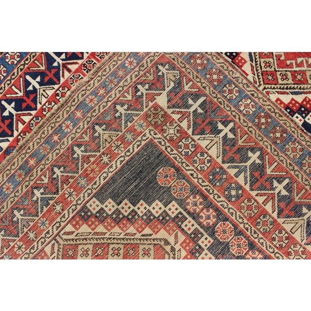 Antique Caucasian Shirvan Rug With Tribal Design and Medallions 3'11 X 7'1 For Sale - Image 9 of 9