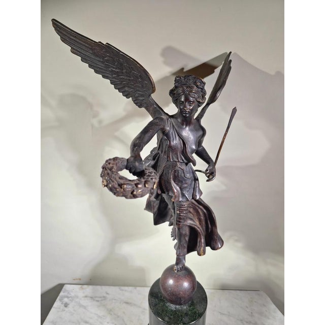 Bronze Sculpture Winged Victory of the Grand Tour Era, 1860s For Sale - Image 4 of 16