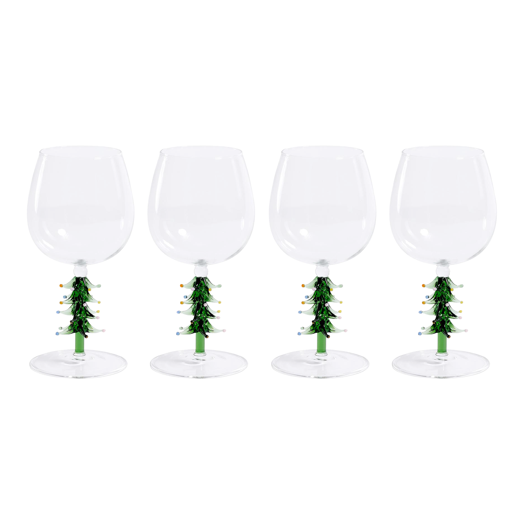 Treetop Cheers Clear Wine Glasses, Set of 4 | Chairish