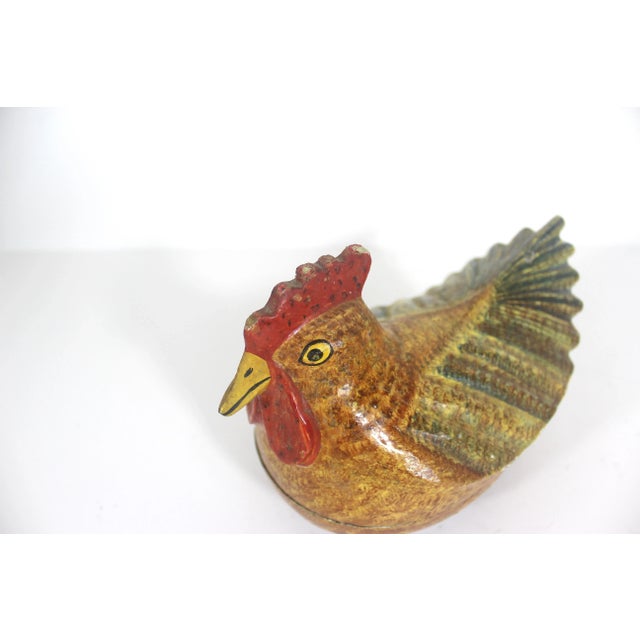 Mid 20th Century Vintage Paper Maché Chicken Rooster Box For Sale - Image 5 of 10