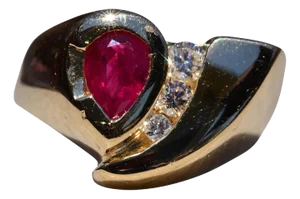 The Planada: Modern Ruby and Diamond Ring in Yellow Gold