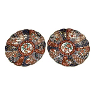 Vintage Arashiyama Jin Japanese Imari Porcelain Plates - Pair For Sale