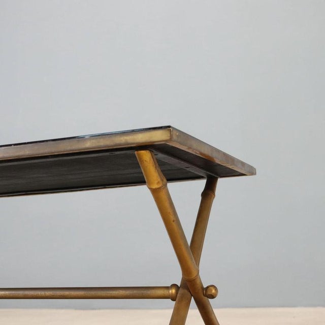 Coffee Table with Brass Base, 1950s For Sale - Image 4 of 8