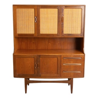 Mid-Century Fresco Highboard with Rattan Front from G-Plan, 1960s For Sale