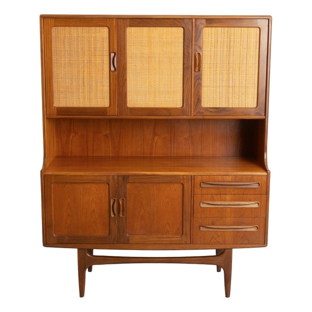Mid-Century Fresco Highboard with Rattan Front from G-Plan, 1960s For Sale
