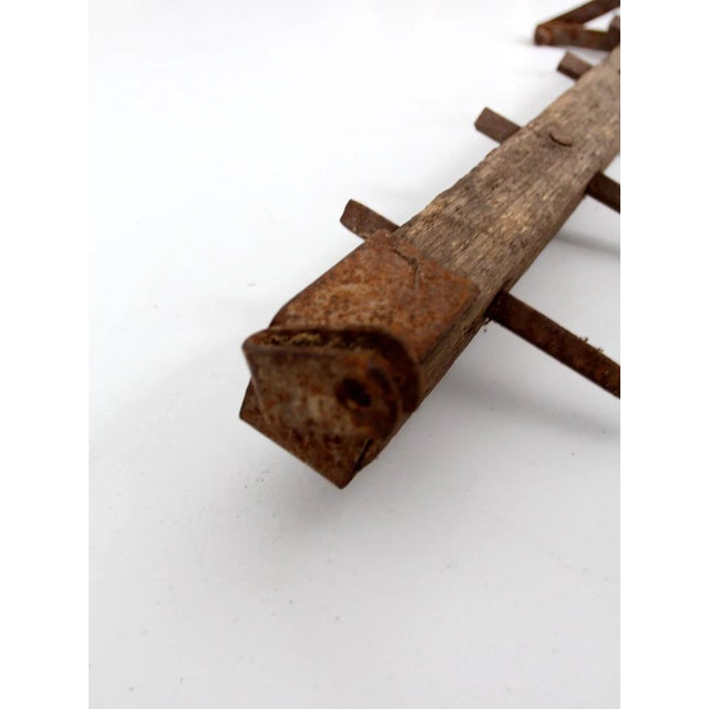Antique Primitive Spike Tooth Harrow Farm Tool For Sale - Image 6 of 10