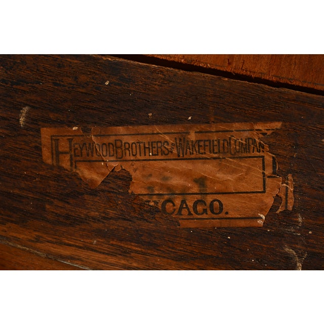 Heywood Wakefield Antique Mission Oak Arts & Crafts Dining Chairs, Set of Four For Sale - Image 13 of 14