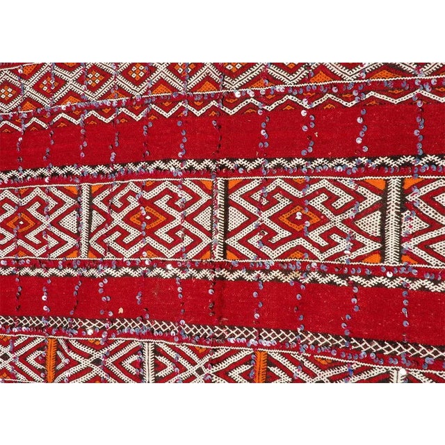 Textile Moroccan Tribal Wedding Rug With Sequins North Africa For Sale - Image 7 of 9