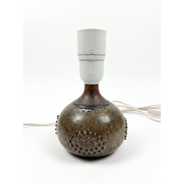 Rolf Palm 1960s Mid-Century Modern Ceramic Table Lamp, Brutalist Scandinavian, Sweden 1960s, Rolf Palm Mölle For Sale - Image 4 of 6