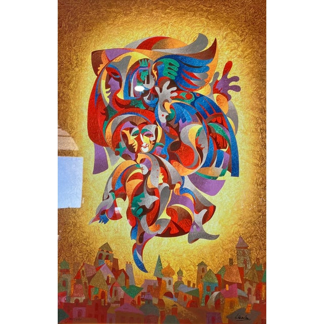 Anatole Krasnyansky (Ukraine-USA, 1930-2023) Blue Bird 2016 Limited Edition Print 26" x 37.5" framed Krasnyansky's...