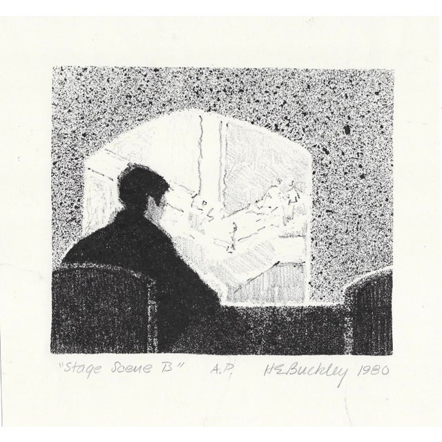 1980 litho by Harry E. Buckley (1930-2010) "Stage Scene B," pencil signed, titled, noted as an artist's proof. Combined...