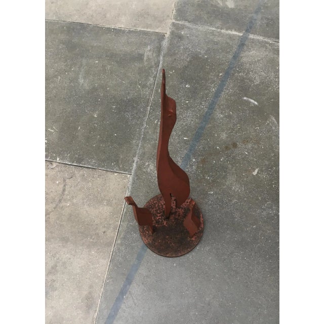 Purple Mid-Century Metal Crane Bird Sculpture For Sale - Image 8 of 18