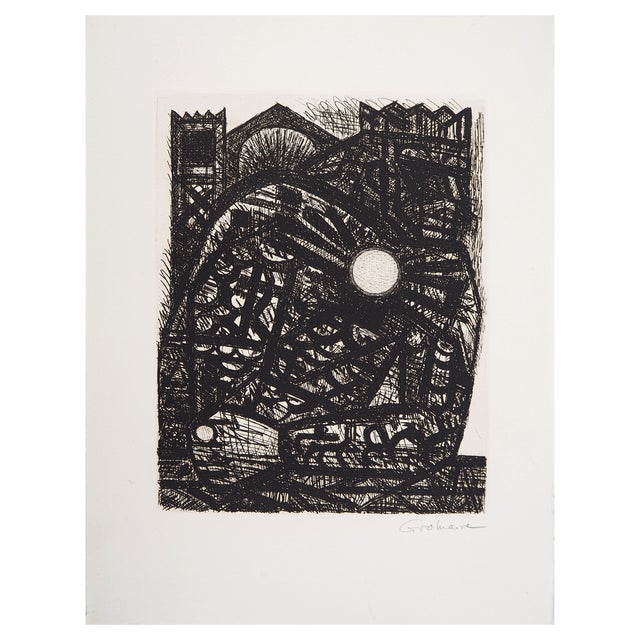 Marcel Gromaire, Macbeth, Shakespeare: The Meditating King, 1958, Original Etching For Sale