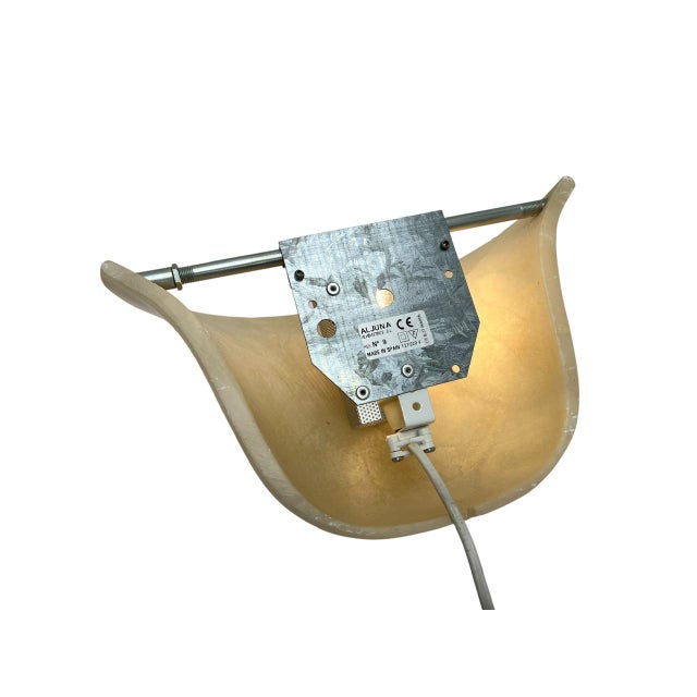 Art Deco Fluted Tulip Form Alabaster Wall Lights, Aljuna Spain, 1970s, Set of 2 For Sale - Image 4 of 8