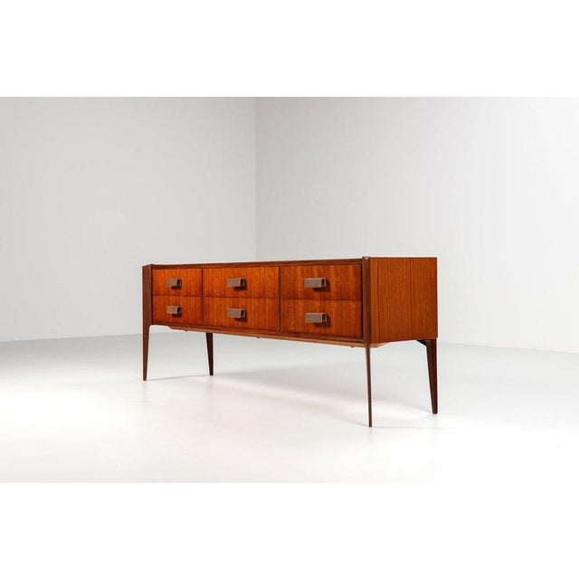 Italian Sideboard or Chest of Drawers in Teak, 1960s For Sale - Image 3 of 16
